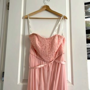 David’s Bridal light pink strapless dress